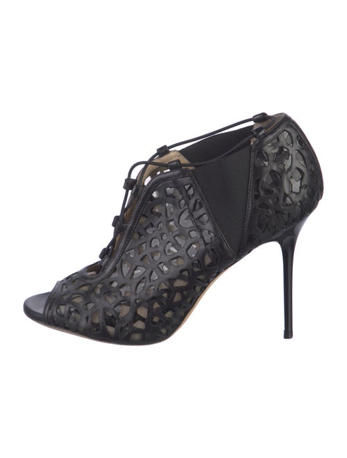 Jimmy Choo Leather Mesh Accents Pumps