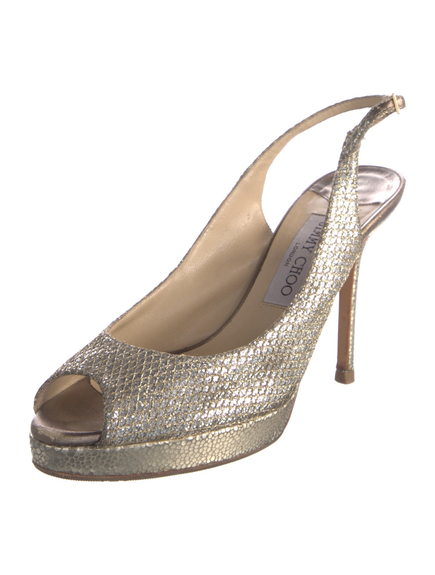 Jimmy Choo Glitter Glitter Accents Slingback Pumps