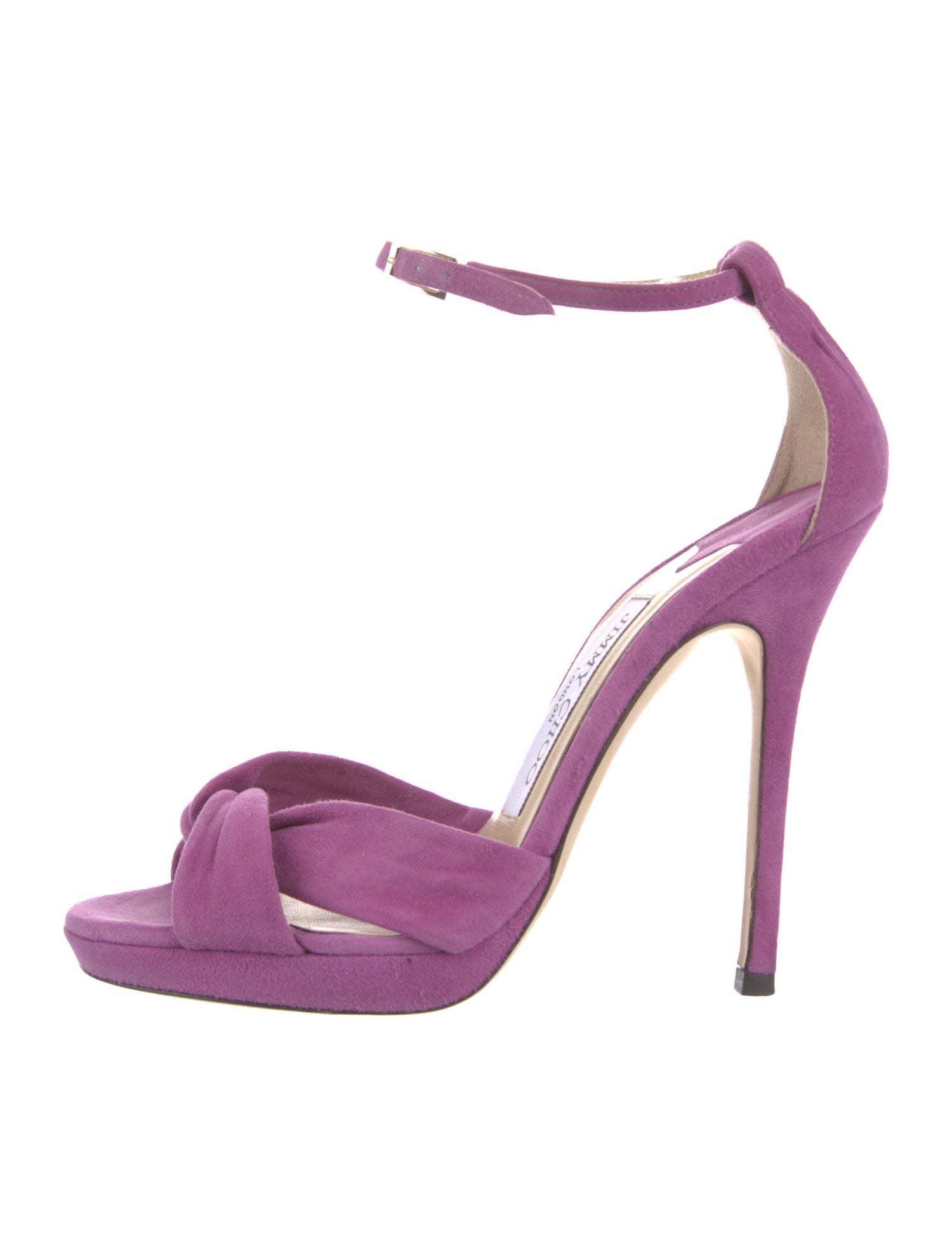 Jimmy Choo Suede Pleated Accents Sandals