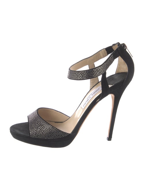 Jimmy Choo Suede Crystal Embellishments Sandals