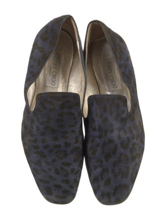 Jimmy Choo Suede Animal Print Loafers