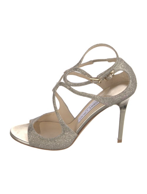 Jimmy Choo Glitter T-Strap Sandals