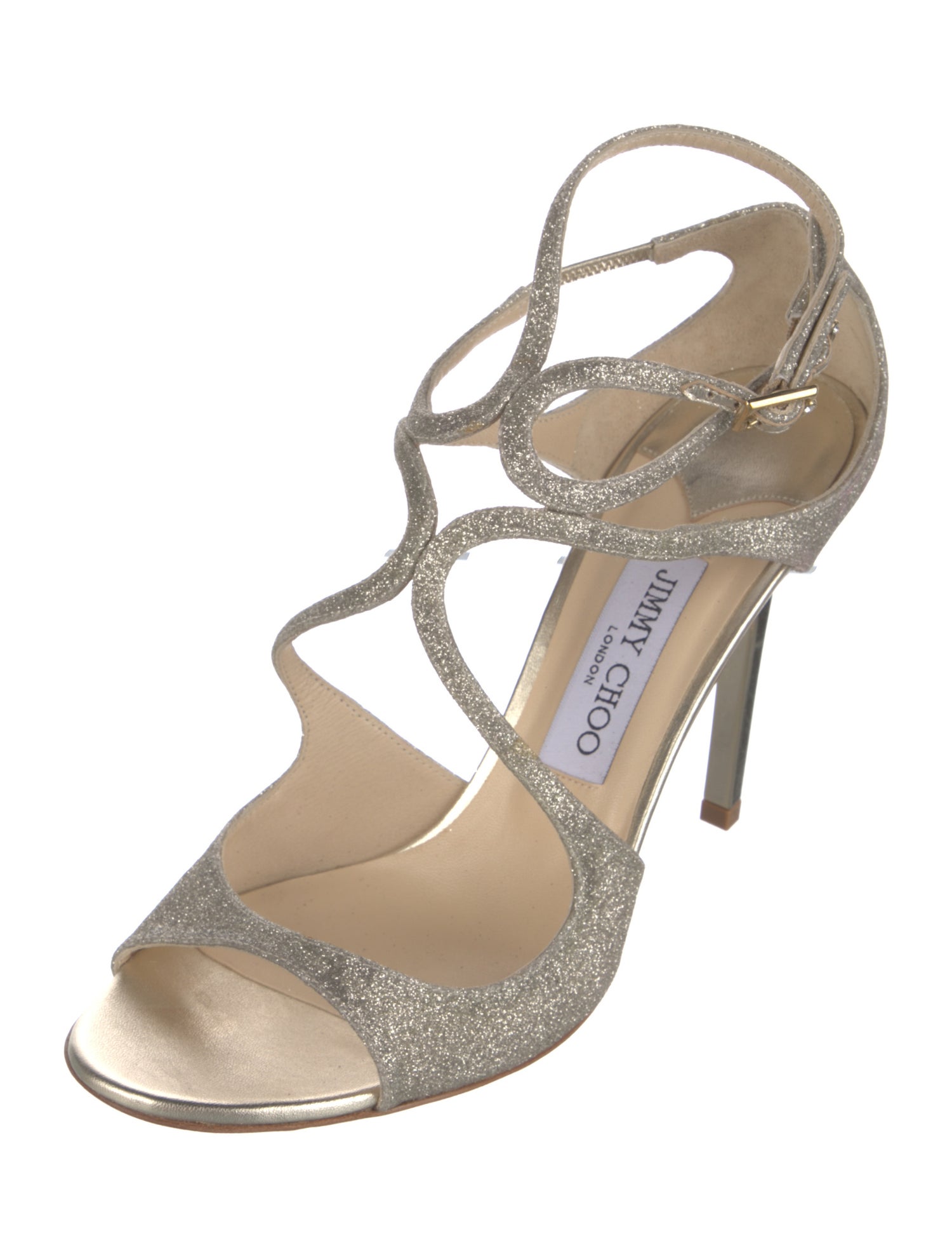 Jimmy Choo Glitter T-Strap Sandals