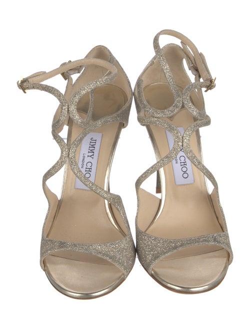 Jimmy Choo Glitter T-Strap Sandals