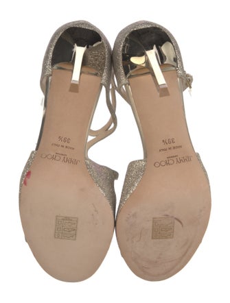 Jimmy Choo Glitter T-Strap Sandals