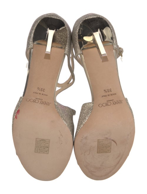 Jimmy Choo Glitter T-Strap Sandals