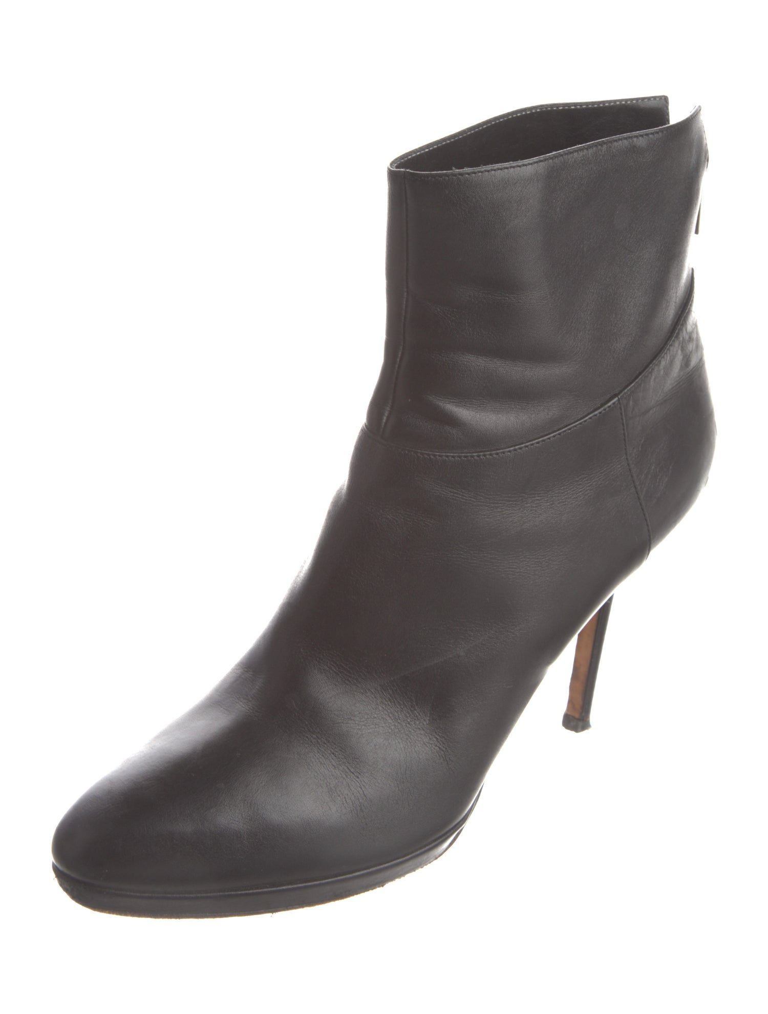 Jimmy Choo Leather Pleated Accents Boots