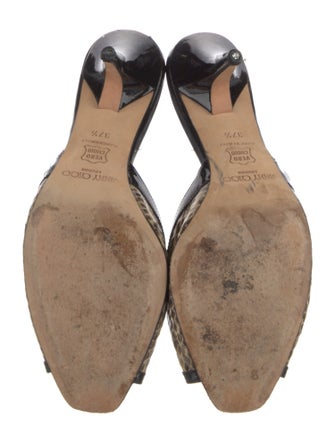 Jimmy Choo Snakeskin Animal Print Slides