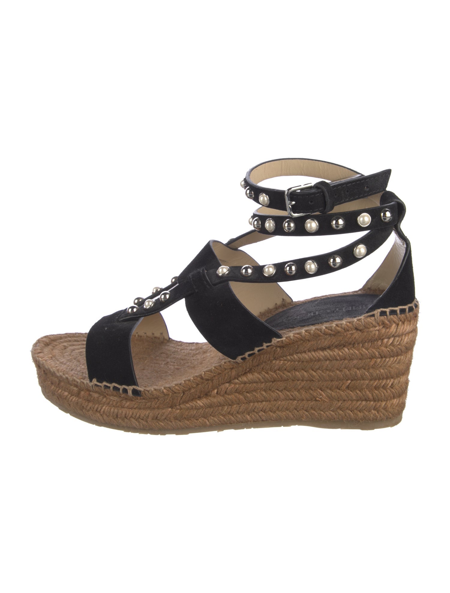 Jimmy Choo Suede Studded Accents Espadrilles