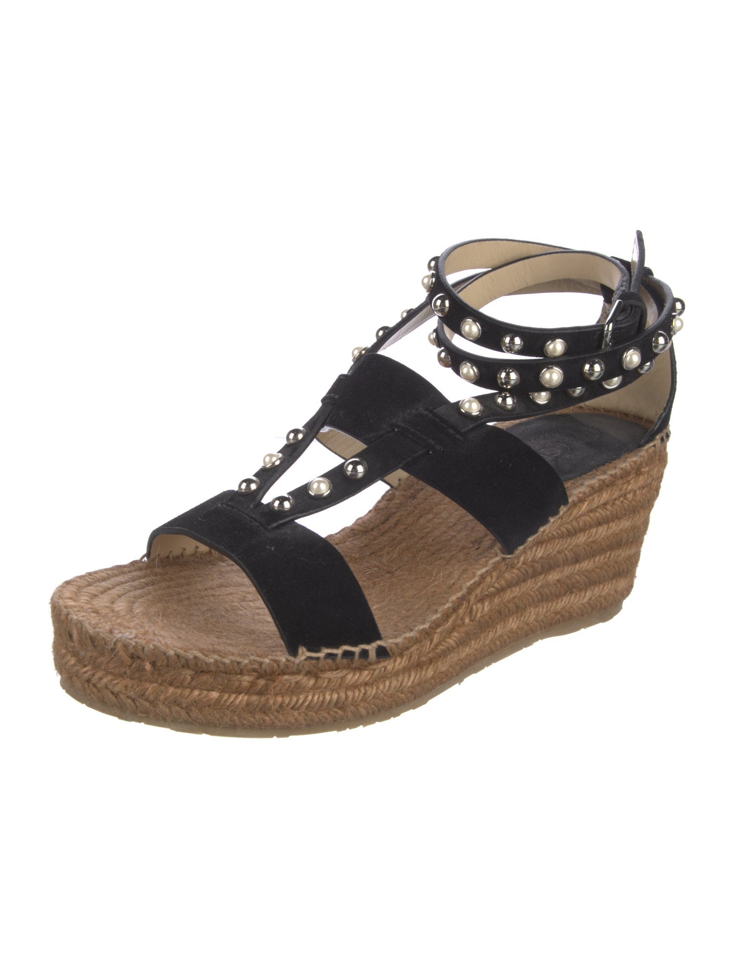 Jimmy Choo Suede Studded Accents Espadrilles