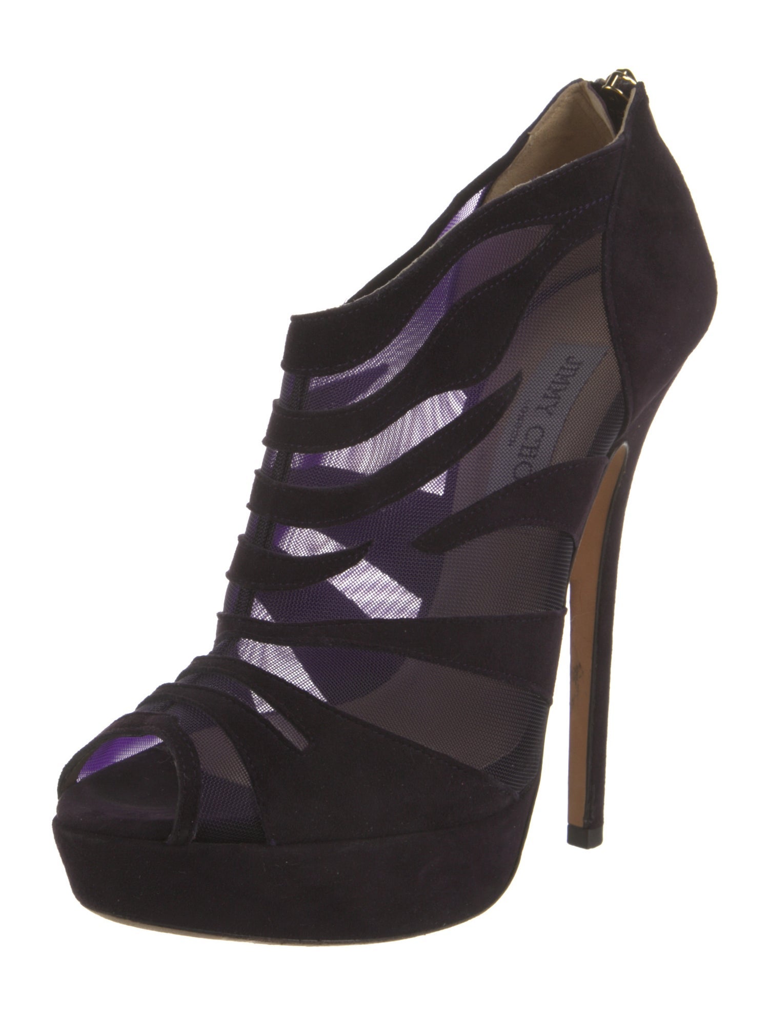 Jimmy Choo Suede Mesh Accents Pumps