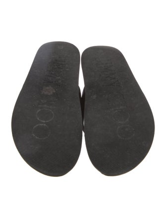 Jimmy Choo Leather Crystal Embellishments Slides