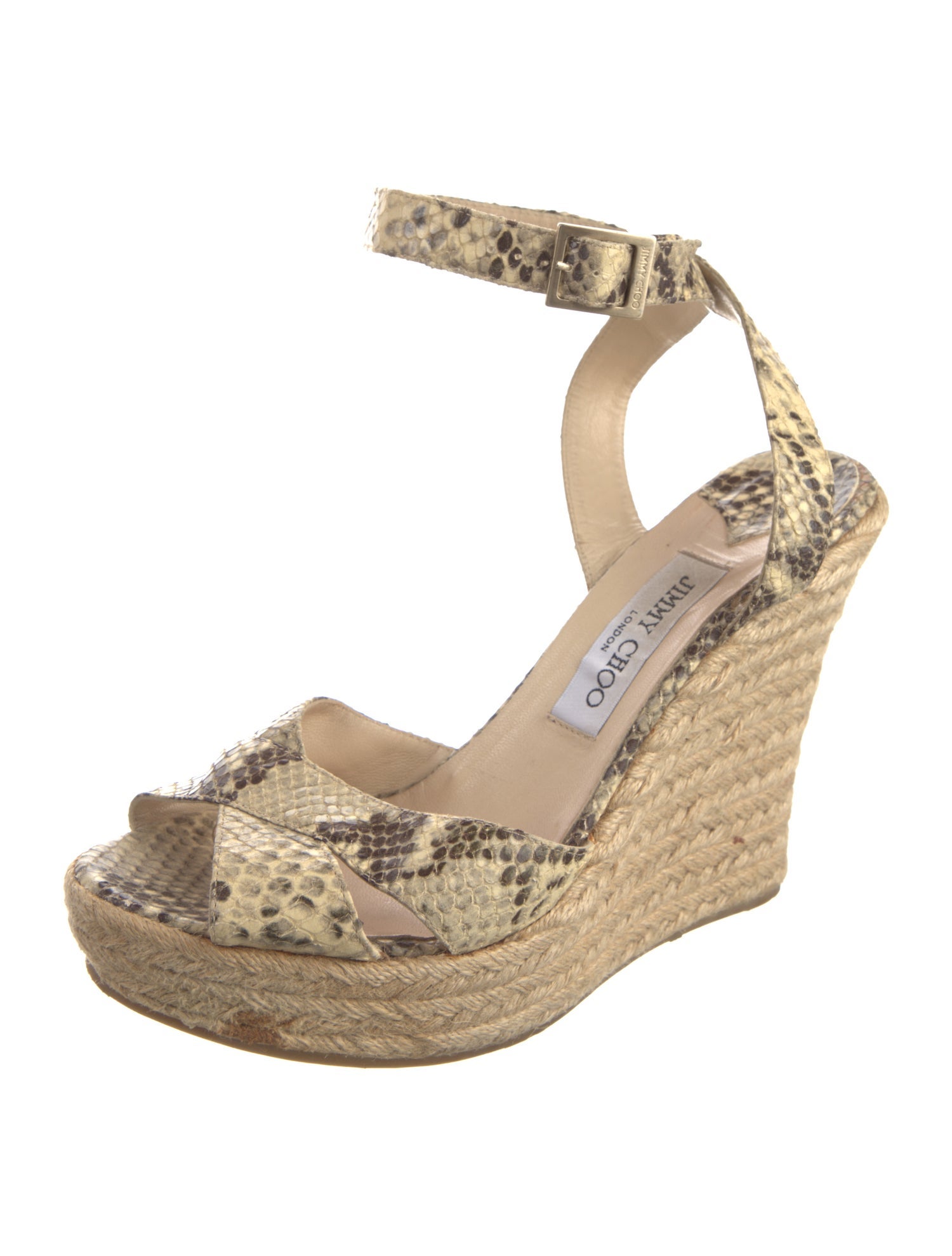 Jimmy Choo Snakeskin Animal Print Espadrilles