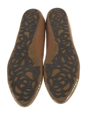 Jimmy Choo Leather Colorblock Pattern Ballet Flats