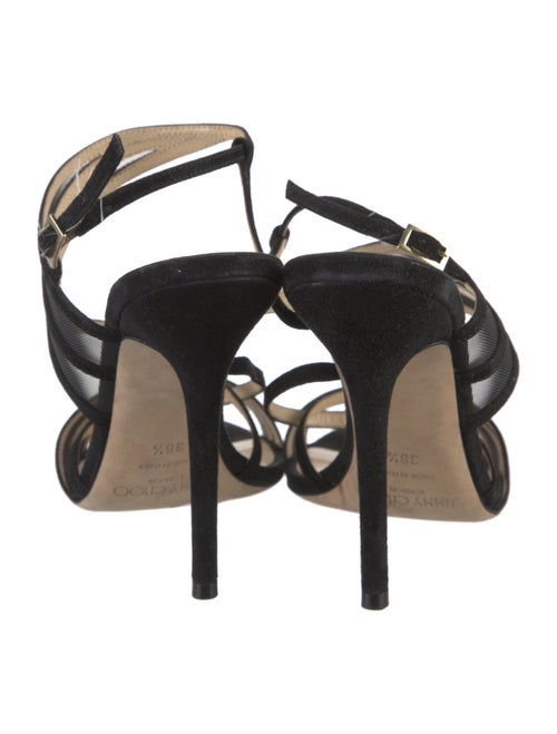Jimmy Choo Suede Mesh Accents Slingback Sandals