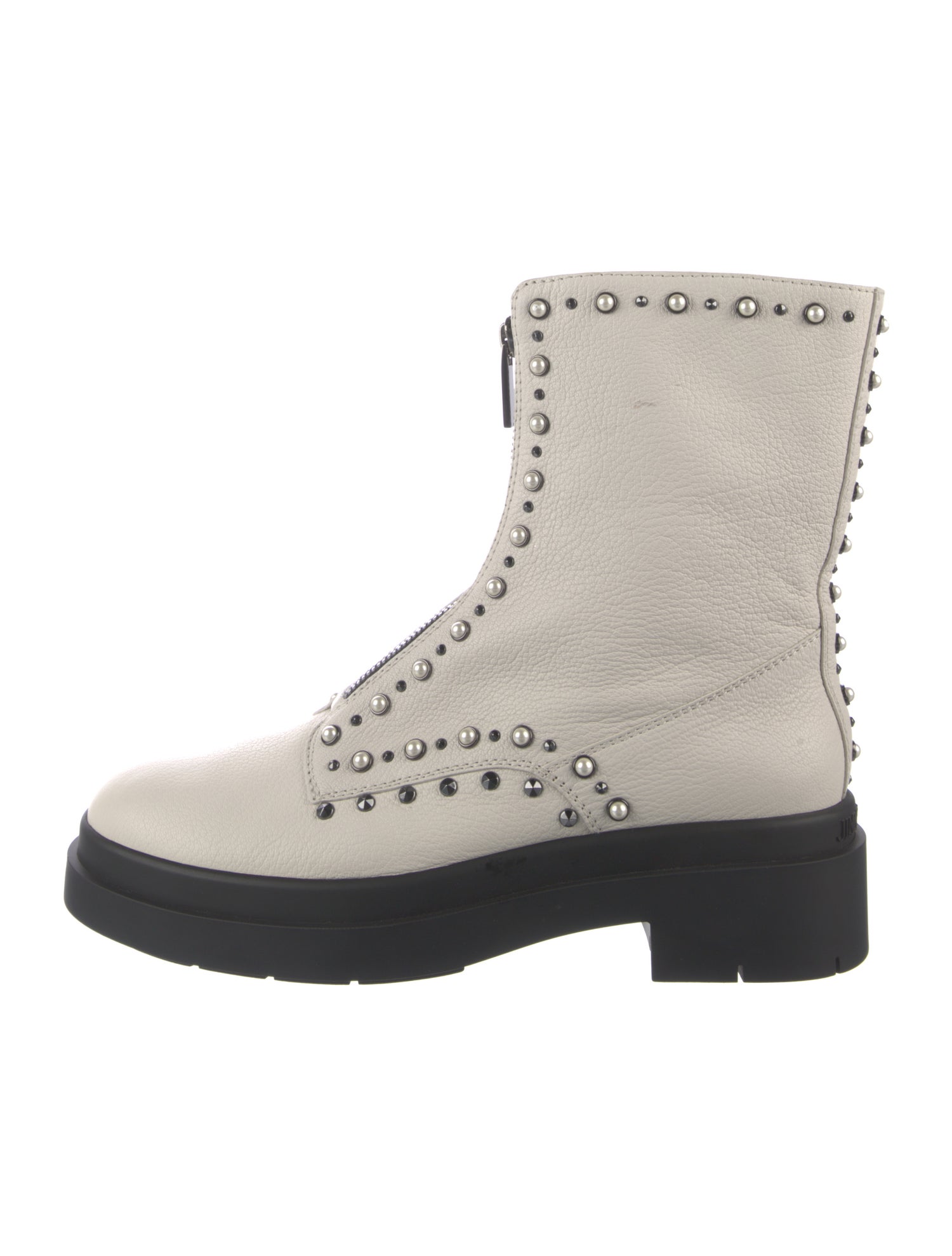 Jimmy Choo Leather Studded Accents Combat Boots w/ Tags