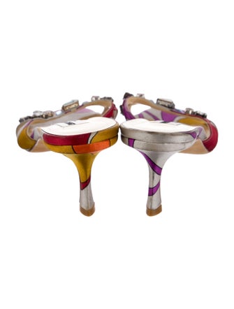 Jimmy Choo Satin Printed Slides