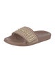 Jimmy Choo Faux Pearl Accents Leather Slides