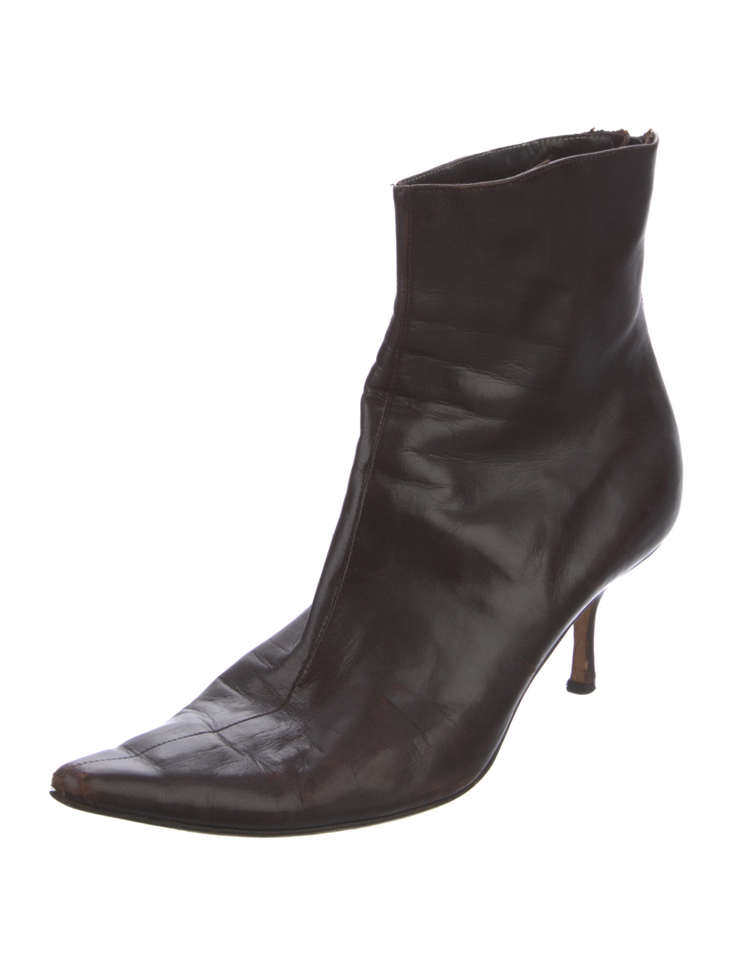 Jimmy Choo Leather Embroidered Accent Boots