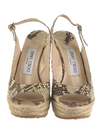 Jimmy Choo Leather Animal Print Espadrilles