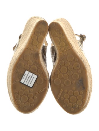 Jimmy Choo Leather Animal Print Espadrilles