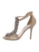 Jimmy Choo Suede Mesh Accents T-Strap Pumps