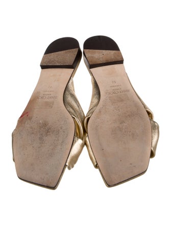 Jimmy Choo Leather Bow Accents Slides