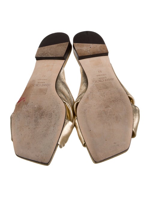 Jimmy Choo Leather Bow Accents Slides