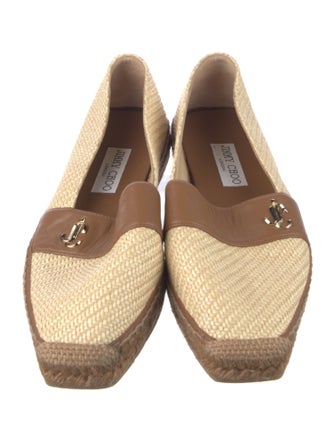 Jimmy Choo Straw Colorblock Pattern Espadrilles
