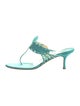 Jimmy Choo Suede Whipstitch Trim T-Strap Sandals