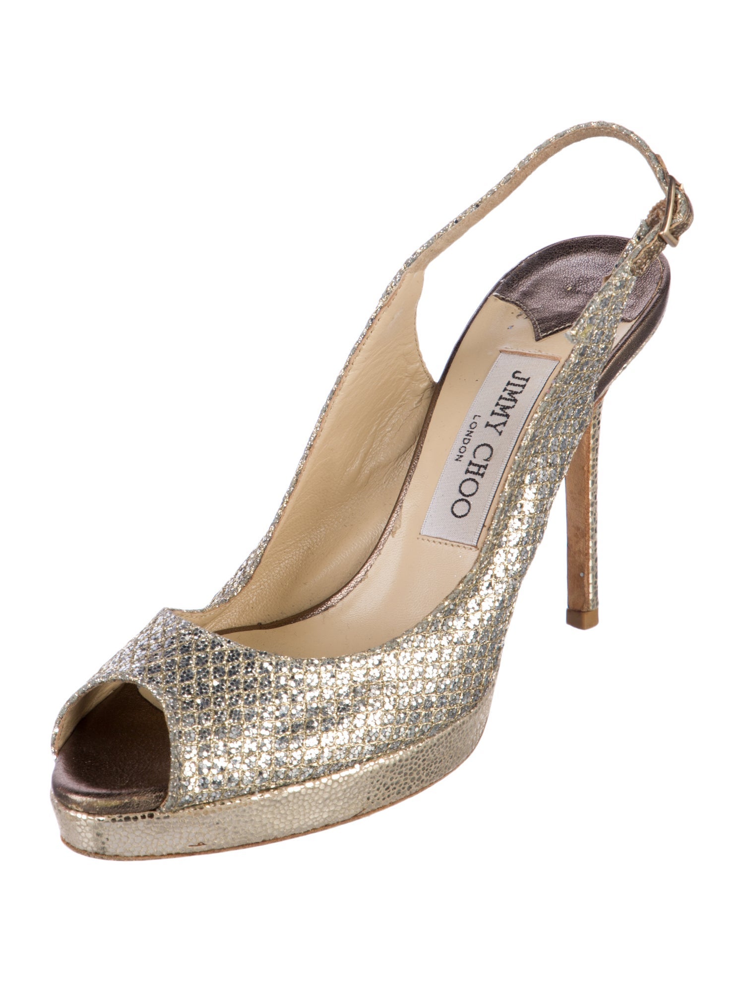 Jimmy Choo Glitter Glitter Accents Slingback Pumps