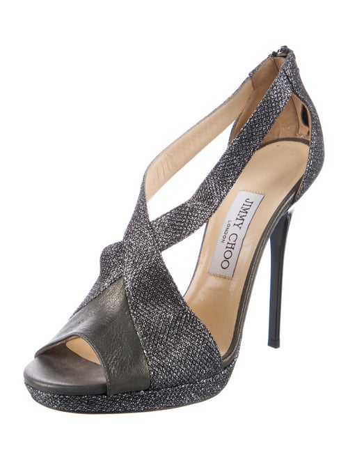 Jimmy Choo Glitter T-Strap Sandals