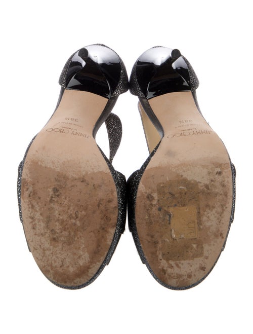 Jimmy Choo Glitter T-Strap Sandals