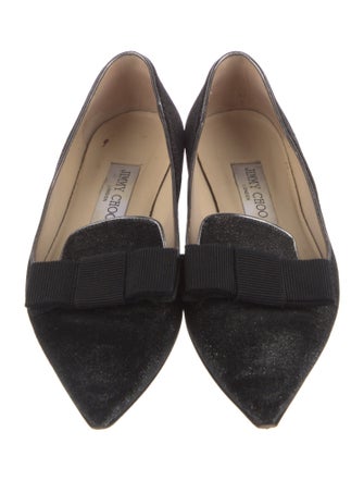 Jimmy Choo Velvet Bow Accents Flats