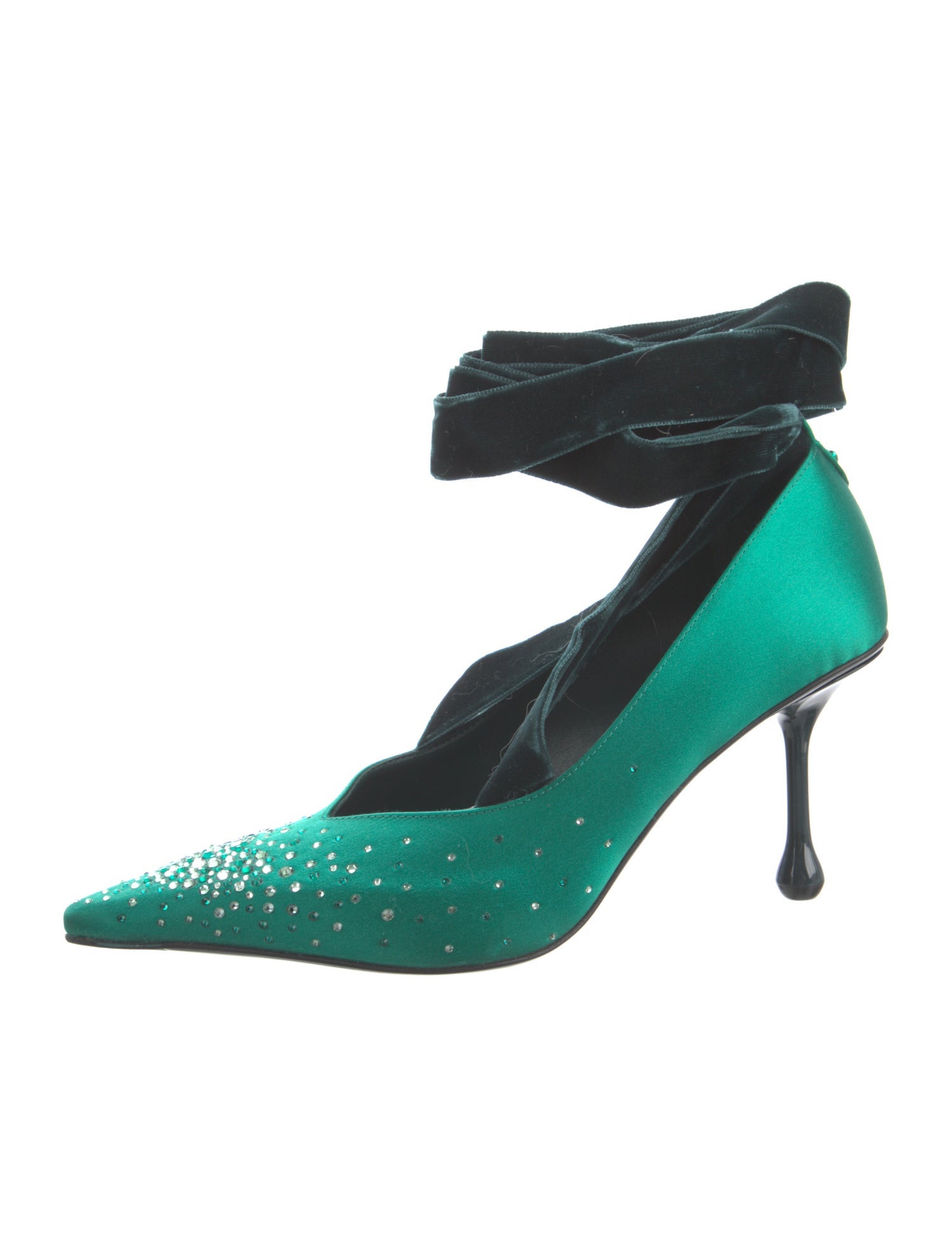 Jimmy Choo Satin Crystal Embellishments Pumps w/ Tags