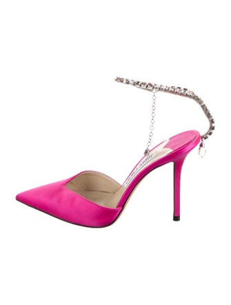 Jimmy Choo Satin Crystal Embellishments D'Orsay Pumps