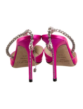 Jimmy Choo Satin Crystal Embellishments D'Orsay Pumps