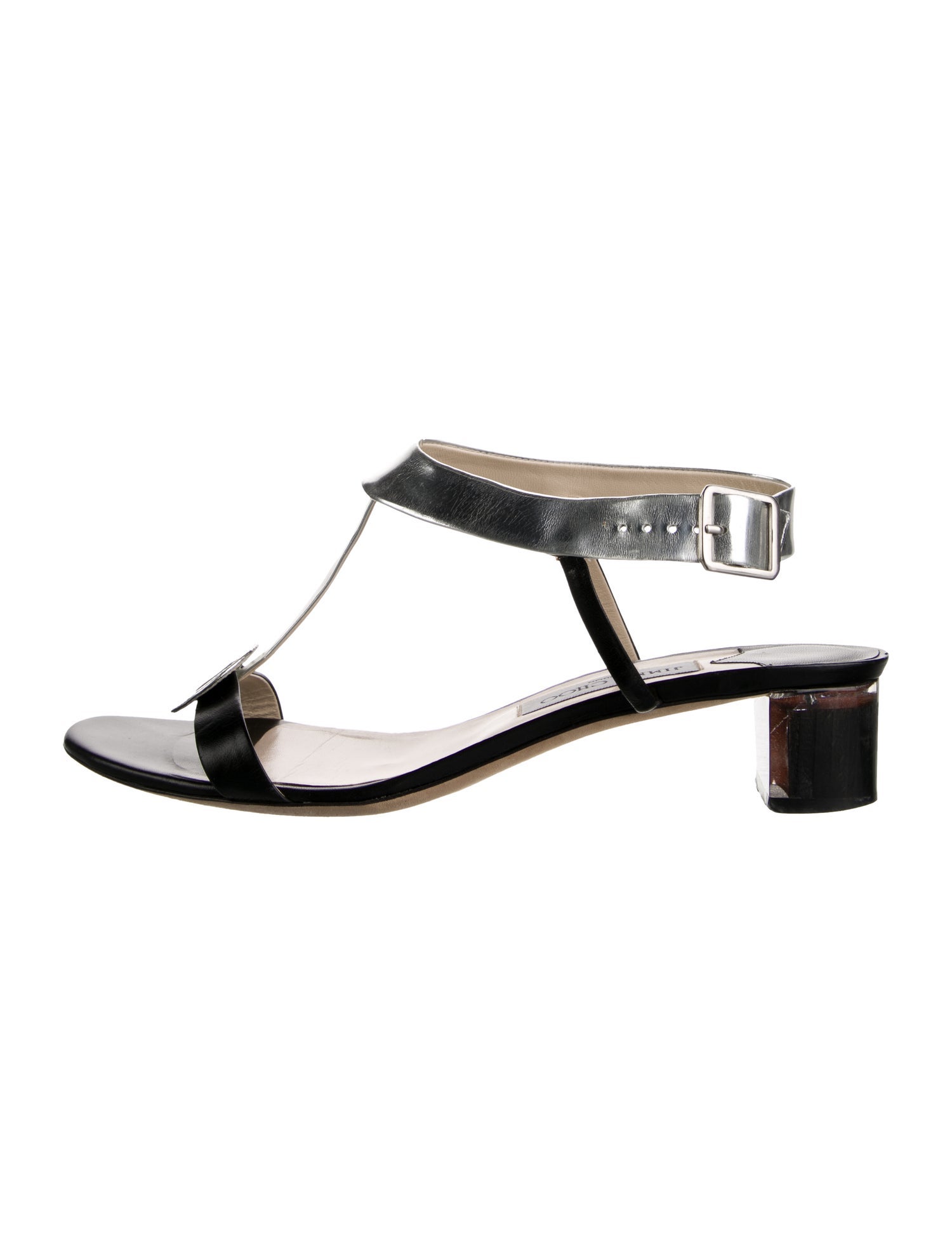 Jimmy Choo Leather T-Strap Sandals