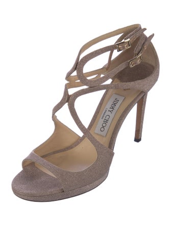 Jimmy Choo Glitter Glitter Accents Sandals