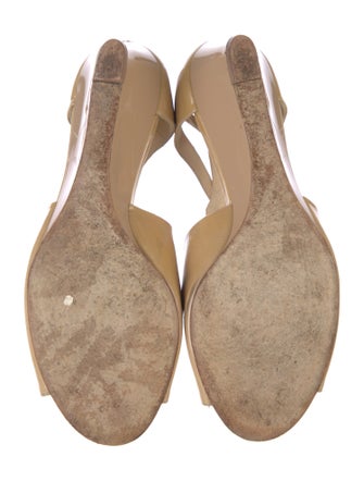 Jimmy Choo Patent Leather Cutout Accent T-Strap Sandals