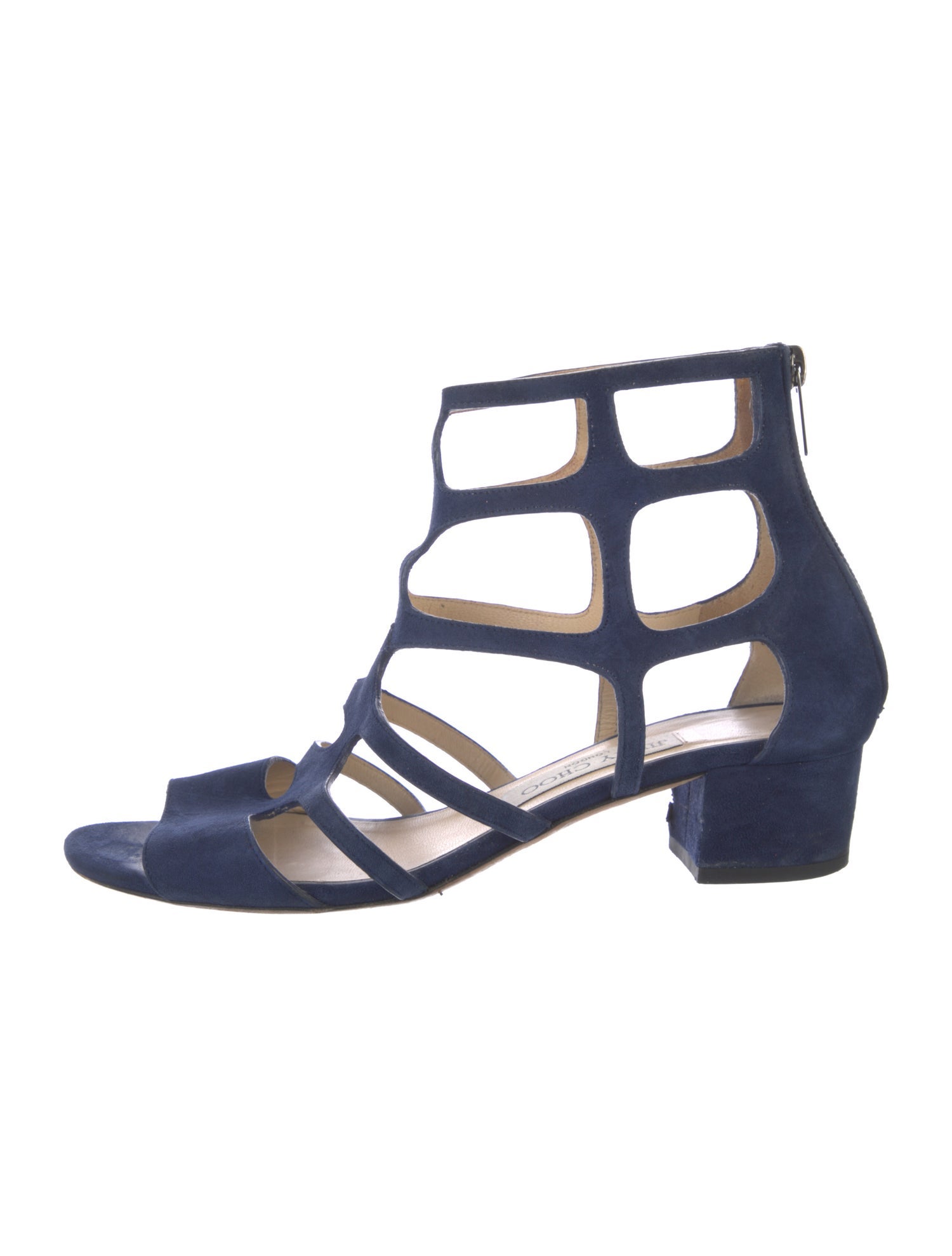 Jimmy Choo Suede Cutout Accent Gladiator Sandals