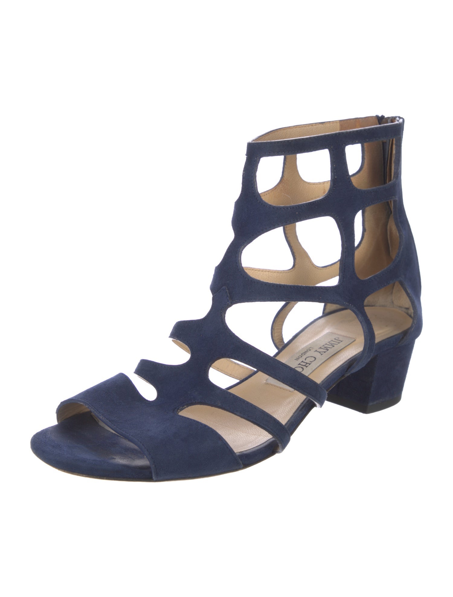 Jimmy Choo Suede Cutout Accent Gladiator Sandals