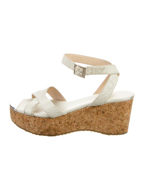 Jimmy Choo Leather Colorblock Pattern Sandals