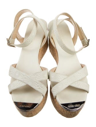 Jimmy Choo Leather Colorblock Pattern Sandals
