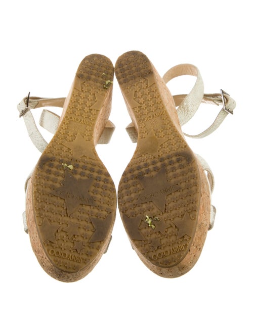 Jimmy Choo Leather Colorblock Pattern Sandals