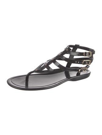 Jimmy Choo Rubber Studded Accents Gladiator Sandals