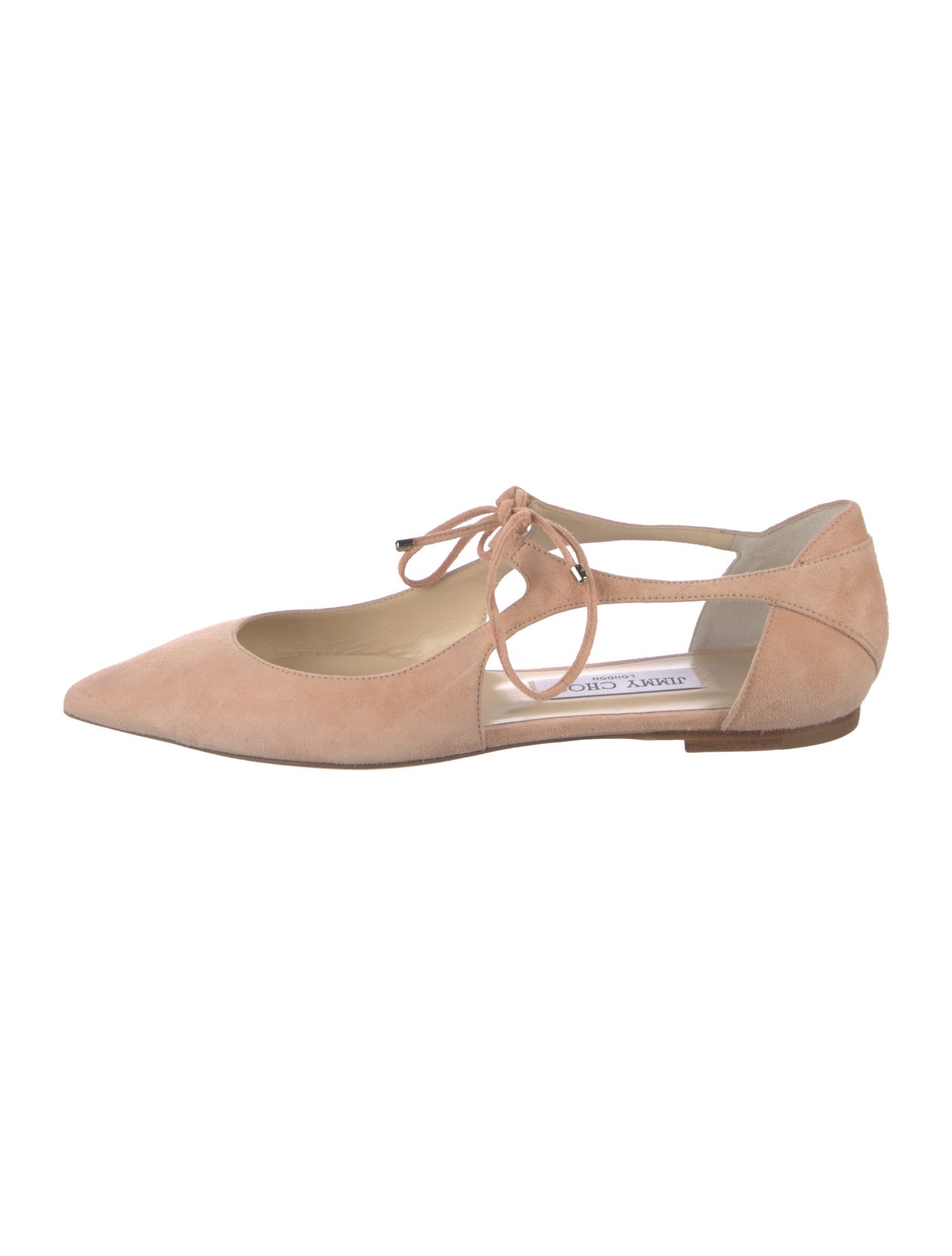 Jimmy Choo Suede Cutout Accent D'Orsay Flats