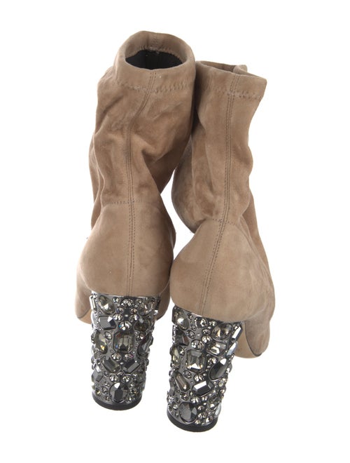 Jimmy Choo Suede Colorblock Pattern Sock Boots