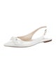 Jimmy Choo Patent Leather Bow Accents Slingback Flats