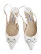 Jimmy Choo Patent Leather Bow Accents Slingback Flats
